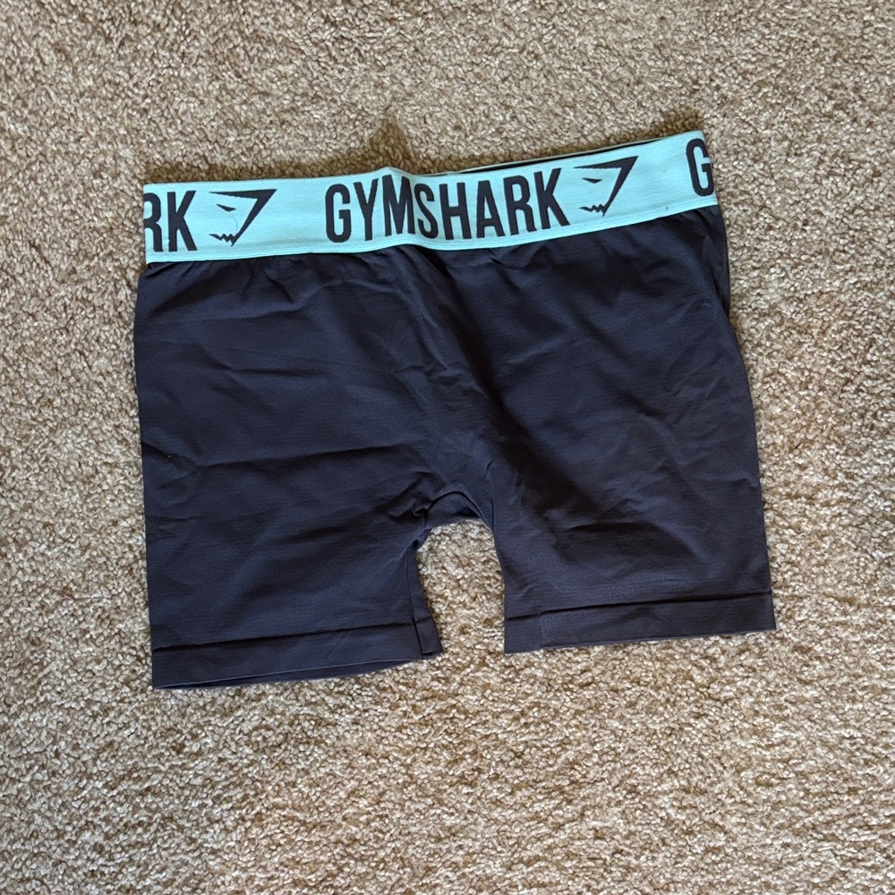 Gymshark Gray Shorts with Blue Waistband